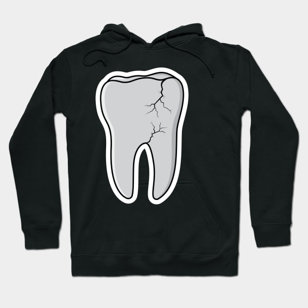 Damaged Tooth Sticker vector illustration. Healthcare and medical objects icon design concept. Dentist tooth object sticker logo design. Hoodie by AlviStudio